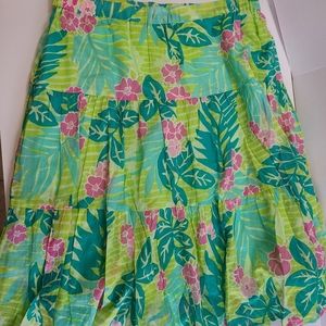 Lily Pulitzer Dopanine Tiered Colorful Summer Travel Skirt Size XS
